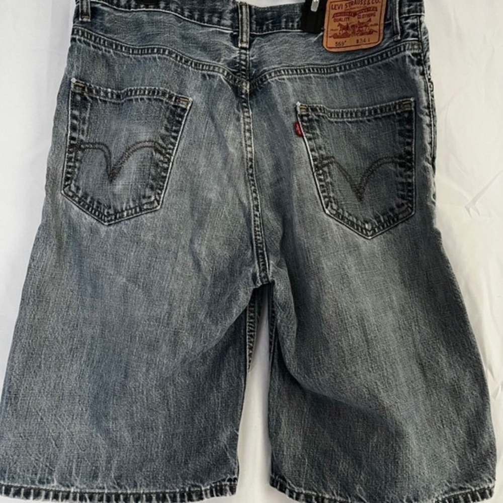 Levi Strauss Co 559 Loose Straight Denim‎ Jean Shorts Mens Size 34x1-Blue Washed - Picture 5 of 5